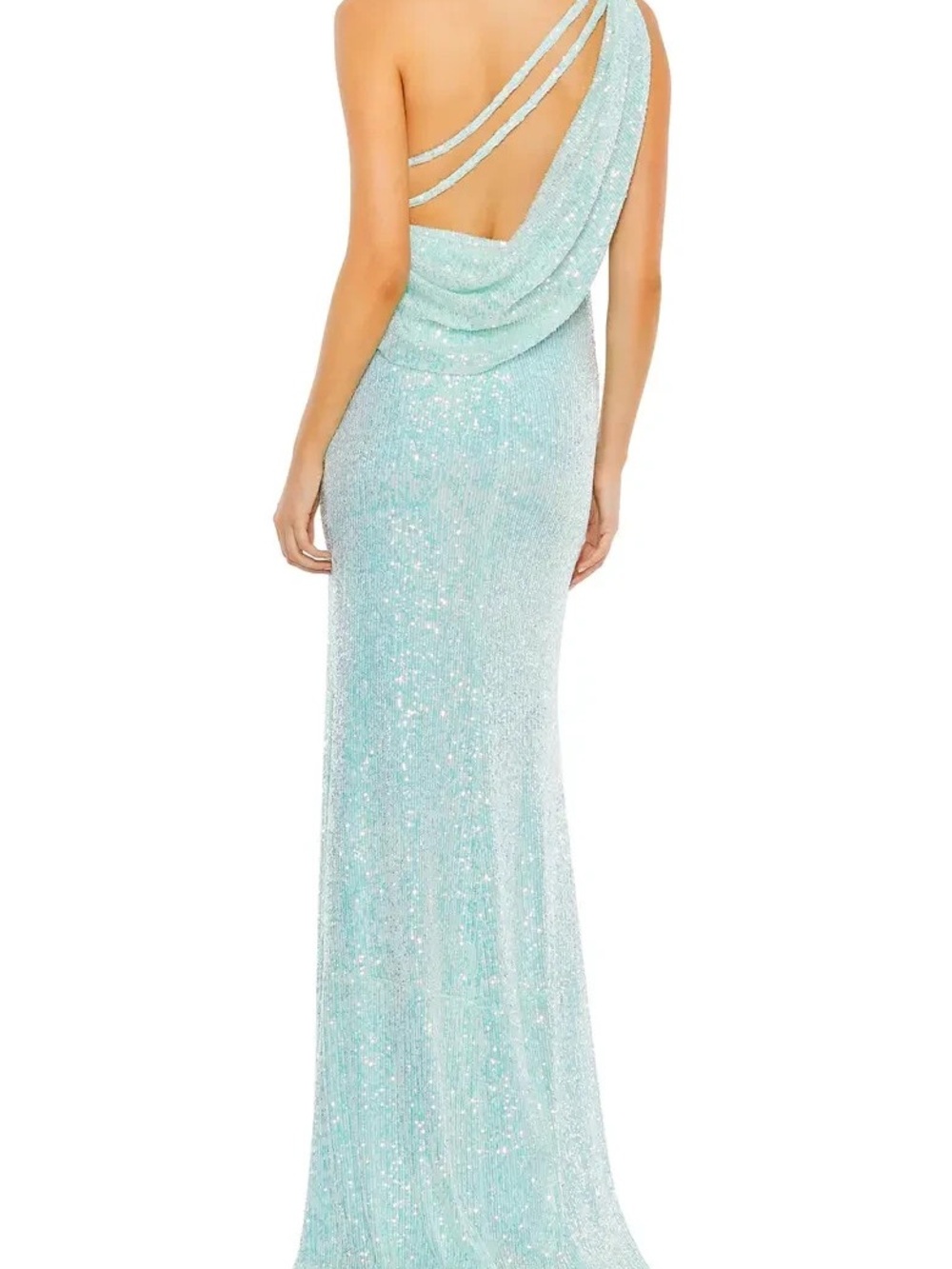 Leena by Mac Duggal Aqua Sequin Evening Dress- 12, never worn